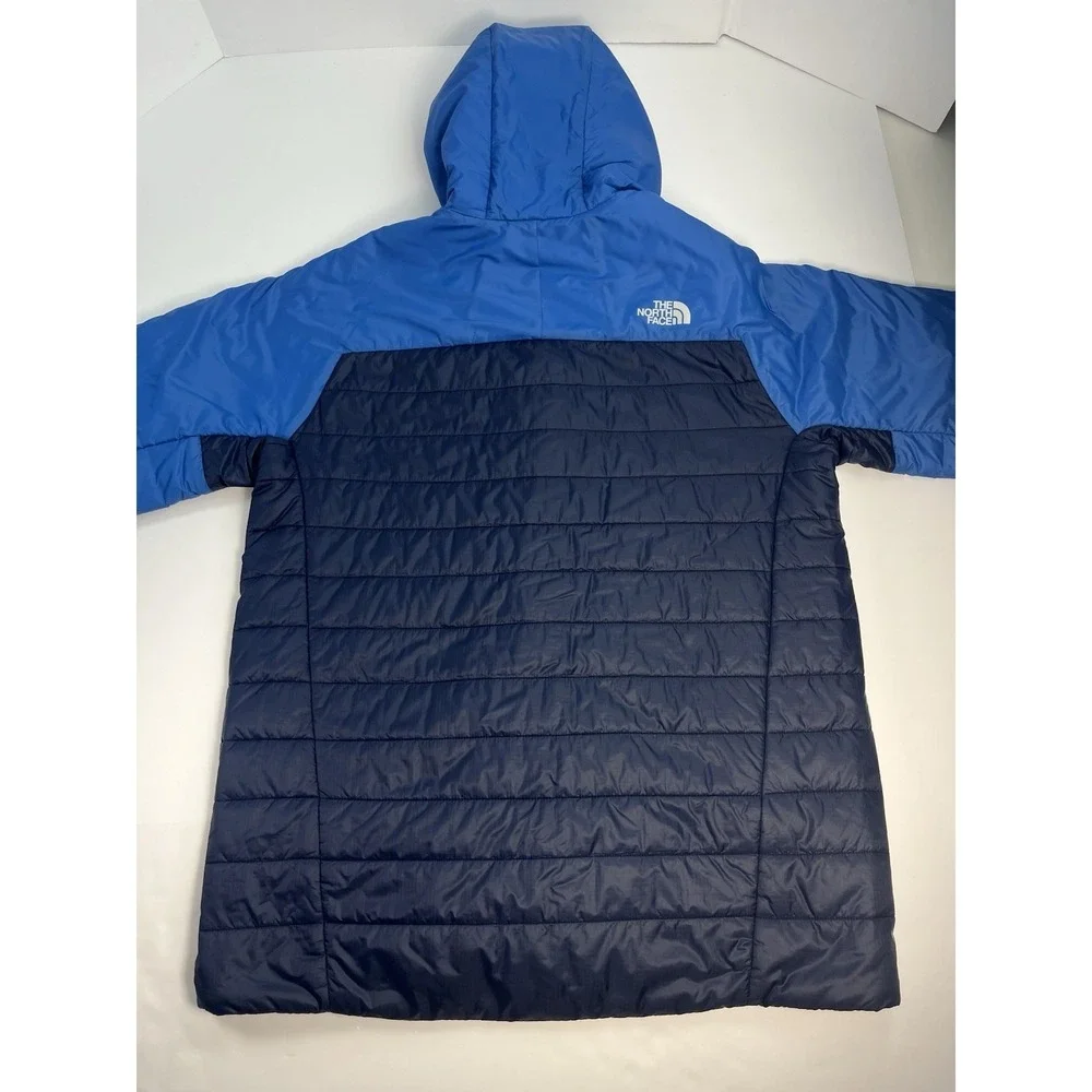 The North Face Victory Puffer Jacket Hooded Blue Black Size Large Summit Series